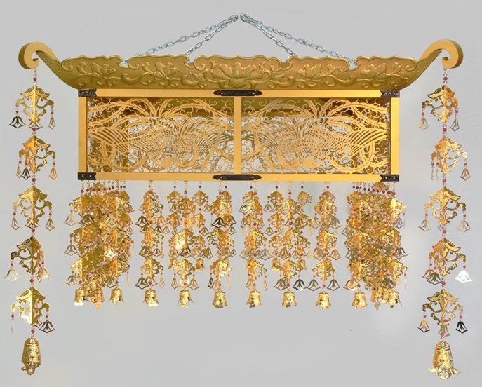 山田仏具オンラインショップ / 護摩天蓋【屋根手彫金具】真鍮製 金色