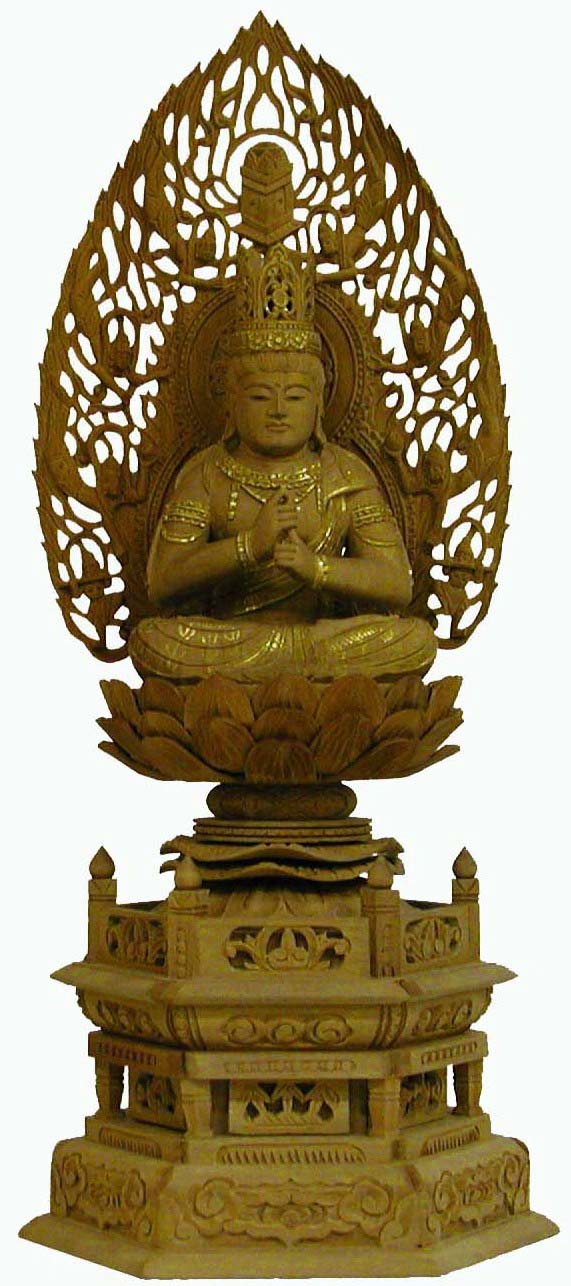 山田仏具オンラインショップ / 仏像 大日如来 座像 総白檀 六角台座 