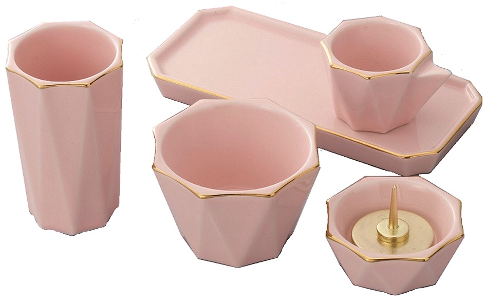 きらら 5具足セット 香炉 花立て 火立て 茶湯器 仏飯器 ピーチ 山田