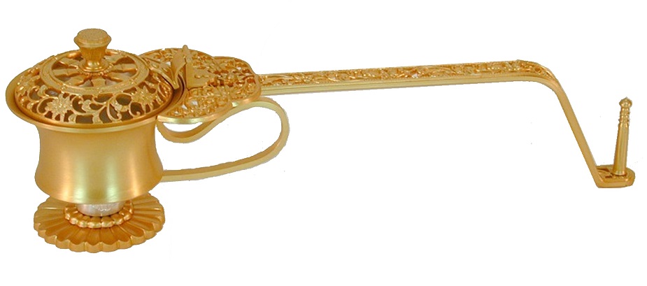 山田仏具オンラインショップ / 柄香炉【宝相華透】消メッキ