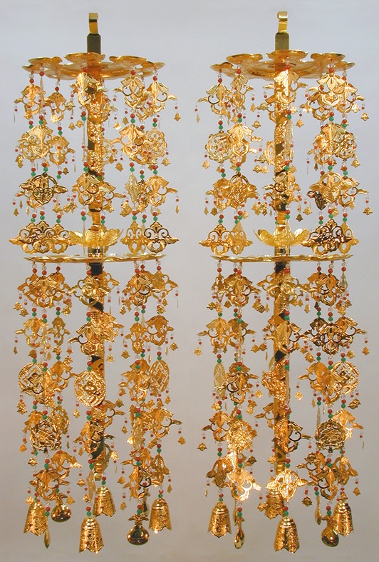 仏具 輪灯瓔珞2重6段 平竿 + 本山輪灯 吊巾 3.0寸 輪灯 真宗大谷派 東 仏具 輪灯瓔珞2重6段 平竿 + 本山輪灯 吊巾