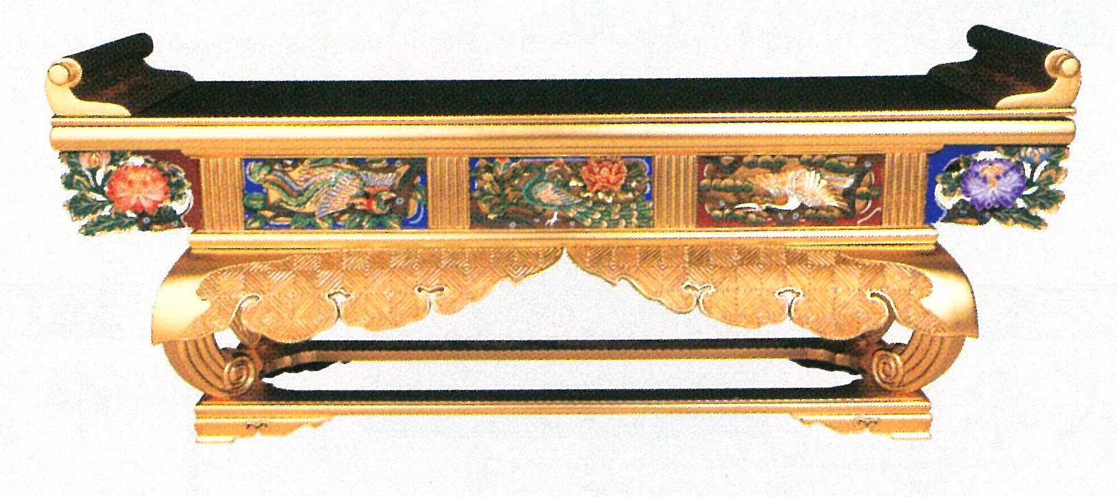山田仏具オンラインショップ / 前卓【祖師及び御代前】総金裏金 極彩色